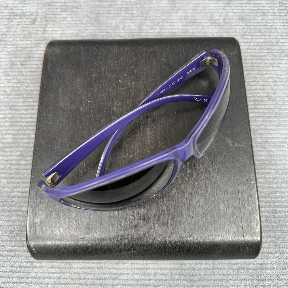 Smith Sliver Y2K Sunglasses Purple Wrap Glass Lens Made in Italy Sporty Eyewear